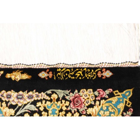 Tappeto Ghom seta Persia blu marrone 81x124