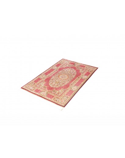 Tappeto Ghom seta Persia beige marrone 81x118