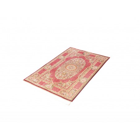 Tappeto Ghom seta Persia beige marrone 81x118