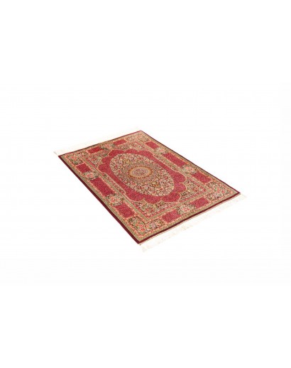 Tappeto Ghom seta Persia beige marrone 81x118