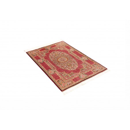 Tappeto Ghom seta Persia beige marrone 81x118