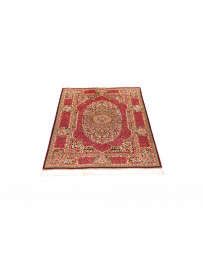 Tappeto Ghom seta Persia beige marrone 81x118