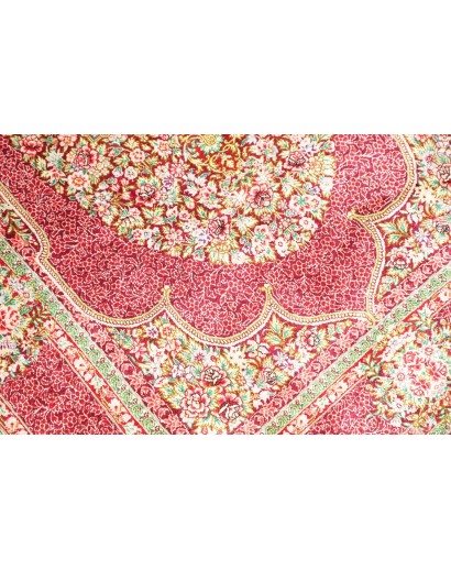 Tappeto Ghom seta Persia beige marrone 81x118