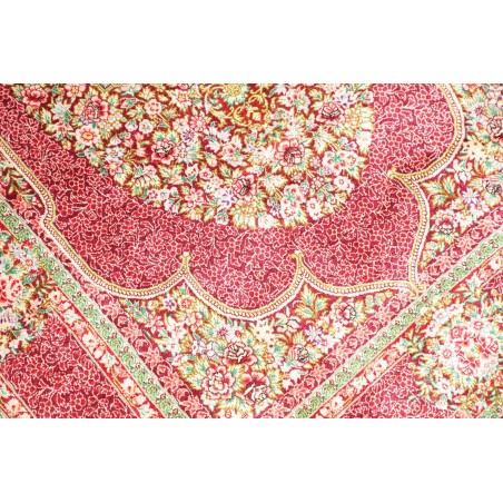 Tappeto Ghom seta Persia beige marrone 81x118