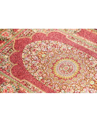 Tappeto Ghom seta Persia beige marrone 81x118