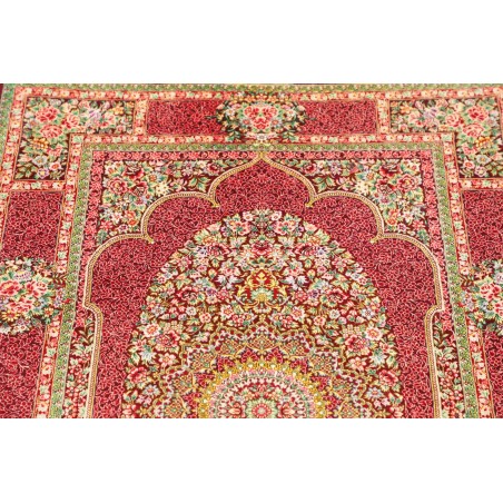 Tappeto Ghom seta Persia beige marrone 81x118