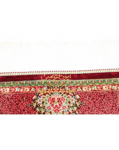 Tappeto Ghom seta Persia beige marrone 81x118
