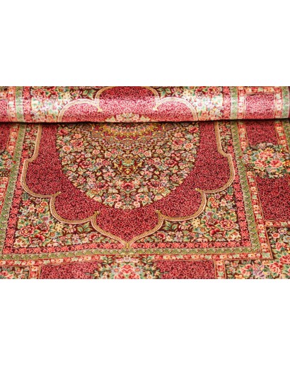 Tappeto Ghom seta Persia beige marrone 81x118