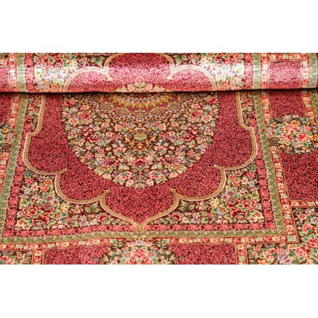 Tappeto Ghom seta Persia beige marrone 81x118