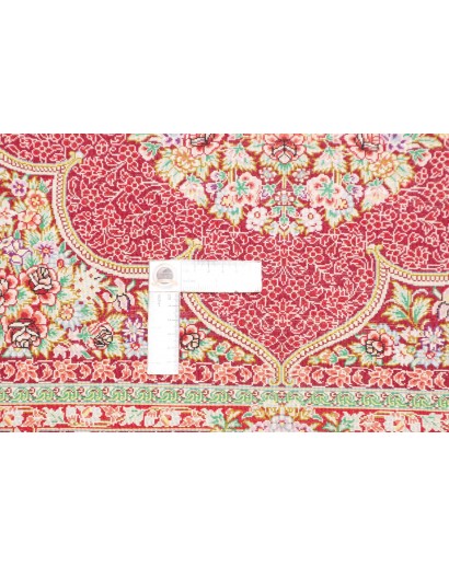 Tappeto Ghom seta Persia beige marrone 81x118