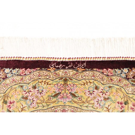 Tappeto Ghom seta Persia marrone grigio 79x124