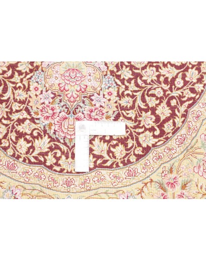 Tappeto Ghom seta Persia marrone grigio 79x124