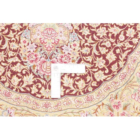 Tappeto Ghom seta Persia marrone grigio 79x124