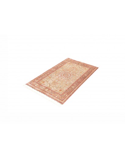Tappeto Ghom seta Persia marrone grigio 79x123