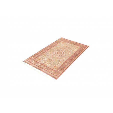Tappeto Ghom seta Persia marrone grigio 79x123