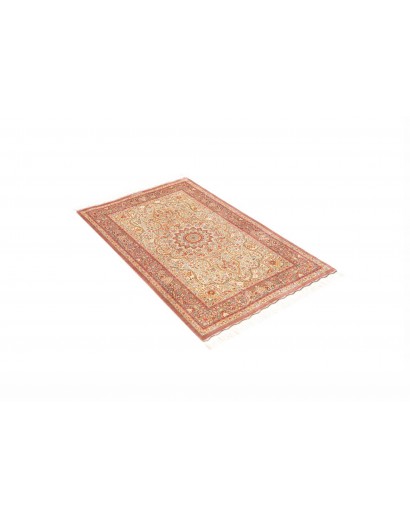 Tappeto Ghom seta Persia marrone grigio 79x123