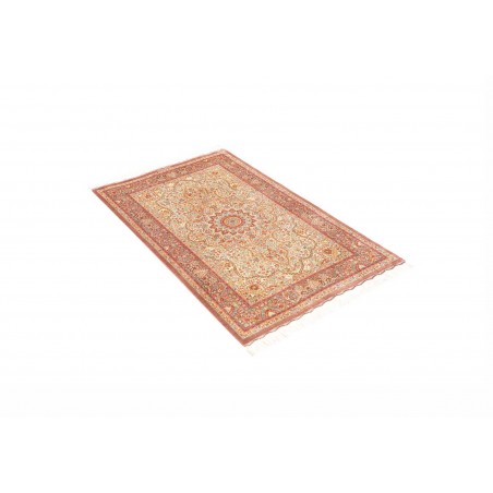 Tappeto Ghom seta Persia marrone grigio 79x123