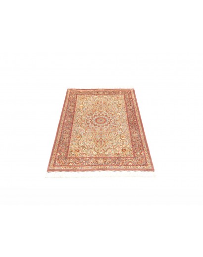 Tappeto Ghom seta Persia marrone grigio 79x123