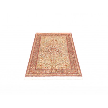 Tappeto Ghom seta Persia marrone grigio 79x123