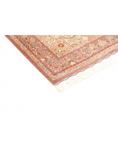 Tappeto Ghom seta Persia marrone grigio 79x123