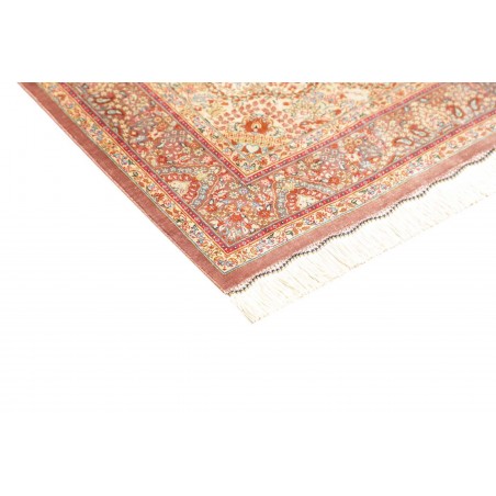 Tappeto Ghom seta Persia marrone grigio 79x123