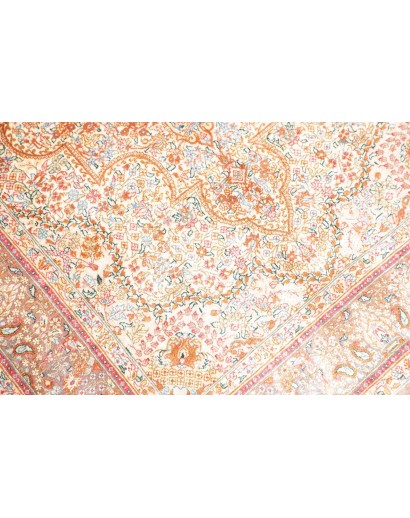 Tappeto Ghom seta Persia marrone grigio 79x123