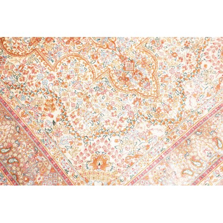 Tappeto Ghom seta Persia marrone grigio 79x123