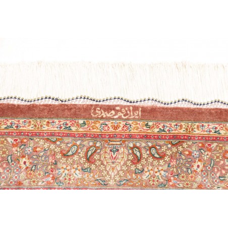 Tappeto Ghom seta Persia marrone grigio 79x123