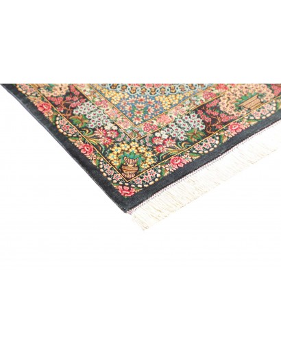 Tappeto Ghom seta Persia marrone grigio 78x117