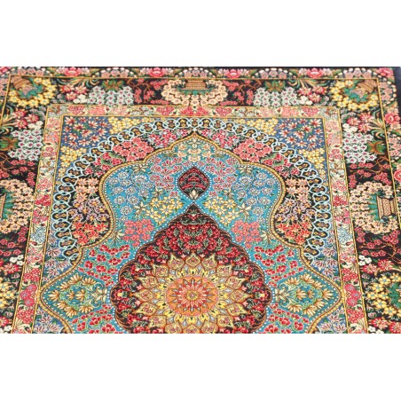 Tappeto Ghom seta Persia marrone grigio 78x117