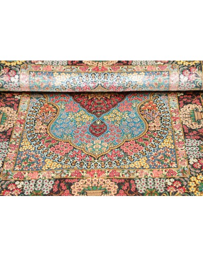 Tappeto Ghom seta Persia marrone grigio 78x117