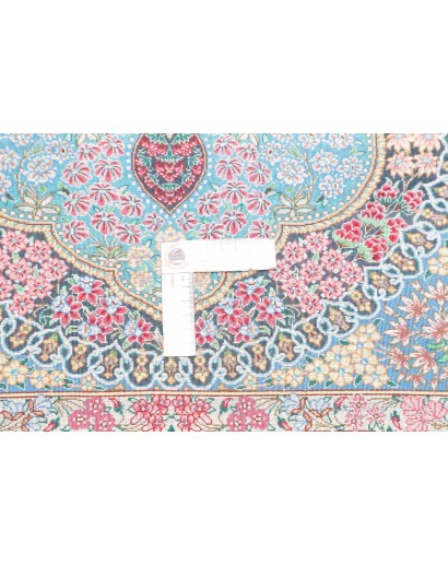 Tappeto Ghom seta Persia marrone grigio 78x117