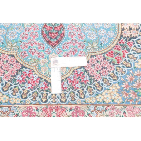 Tappeto Ghom seta Persia marrone grigio 78x117