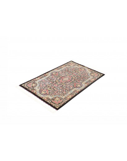 Tappeto Ghom seta Persia marrone grigio 78x120