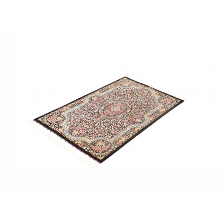 Tappeto Ghom seta Persia marrone grigio 78x120