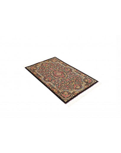 Tappeto Ghom seta Persia marrone grigio 78x120