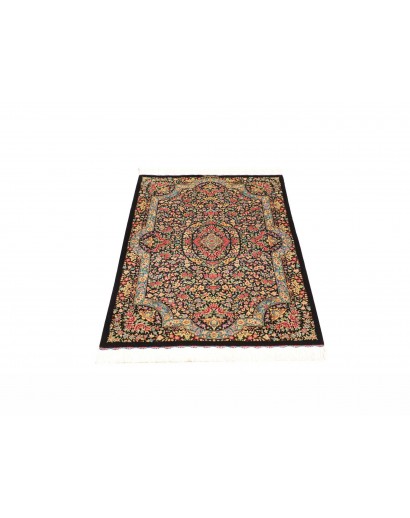 Tappeto Ghom seta Persia marrone grigio 78x120