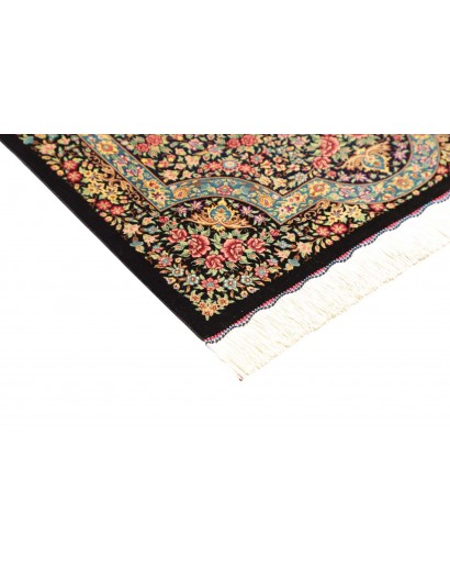 Tappeto Ghom seta Persia marrone grigio 78x120