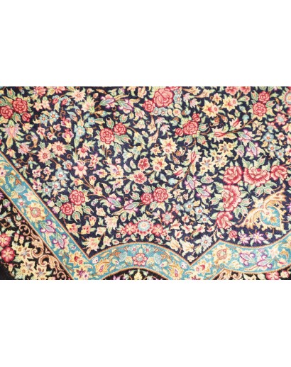 Tappeto Ghom seta Persia marrone grigio 78x120