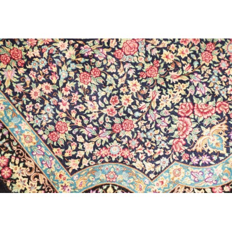 Tappeto Ghom seta Persia marrone grigio 78x120