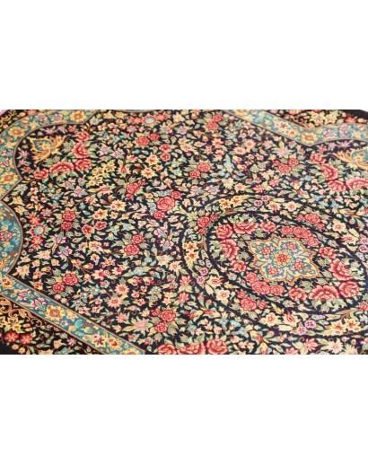Tappeto Ghom seta Persia marrone grigio 78x120