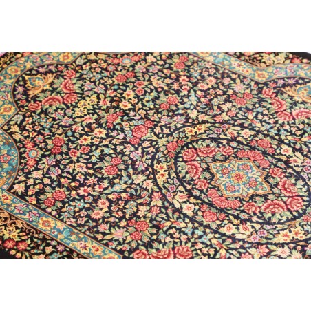 Tappeto Ghom seta Persia marrone grigio 78x120