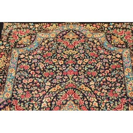 Tappeto Ghom seta Persia marrone grigio 78x120