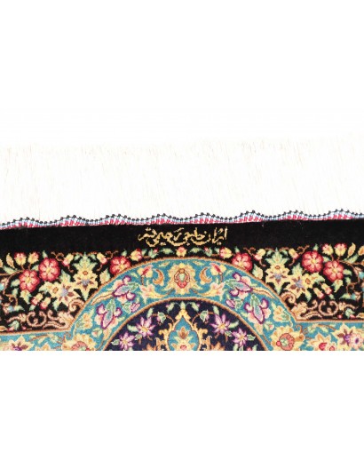 Tappeto Ghom seta Persia marrone grigio 78x120