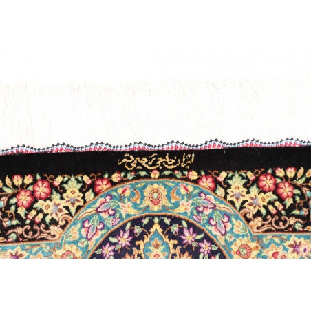 Tappeto Ghom seta Persia marrone grigio 78x120