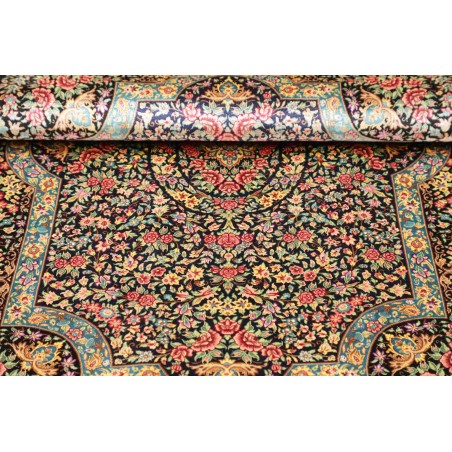 Tappeto Ghom seta Persia marrone grigio 78x120