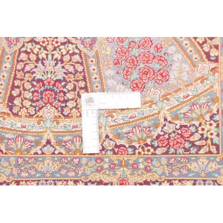 Tappeto Ghom seta Persia marrone azzurro 81x123
