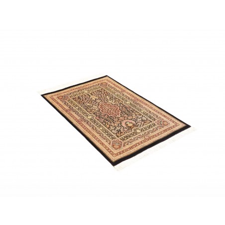 Tappeto Ghom seta Persia giallo marrone 79x118