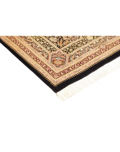 Tappeto Ghom seta Persia giallo marrone 79x118