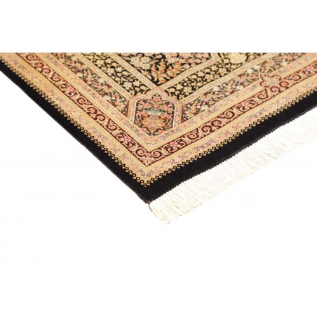 Tappeto Ghom seta Persia giallo marrone 79x118